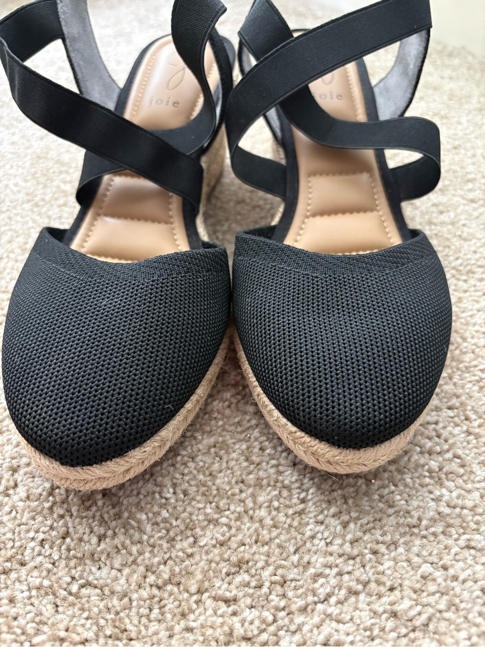 Joie Black Sydney Stretch Espadrille Wedge Sandals Size 10M NWOB - Picture 3 of 7